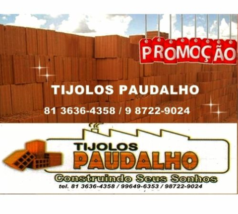 TIJOLOS NA PROMOÇÃO PARA ÁGUA PRETA PE