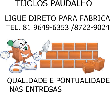 PROMOÇÃO DE TIJOLOS EM AGUA PRETA PE